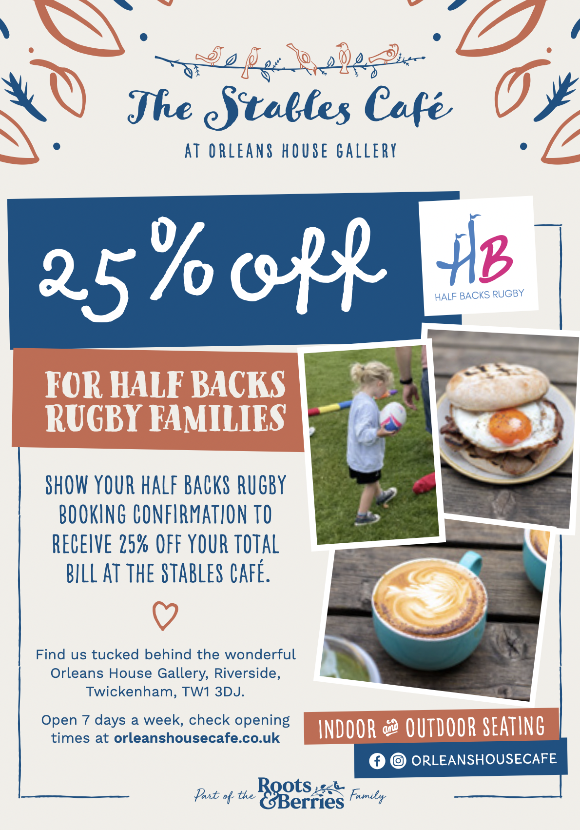 25 % off The Stables Café