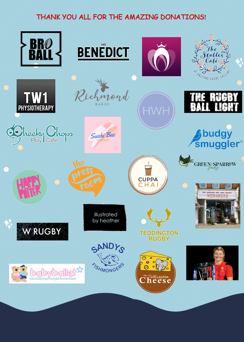 Thank you local business and the rugby community!